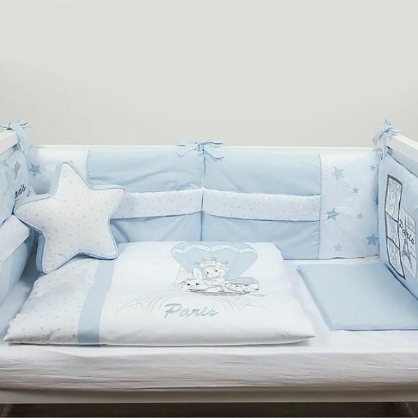 Deksi posteljina Tri drugara u Parizu, plava